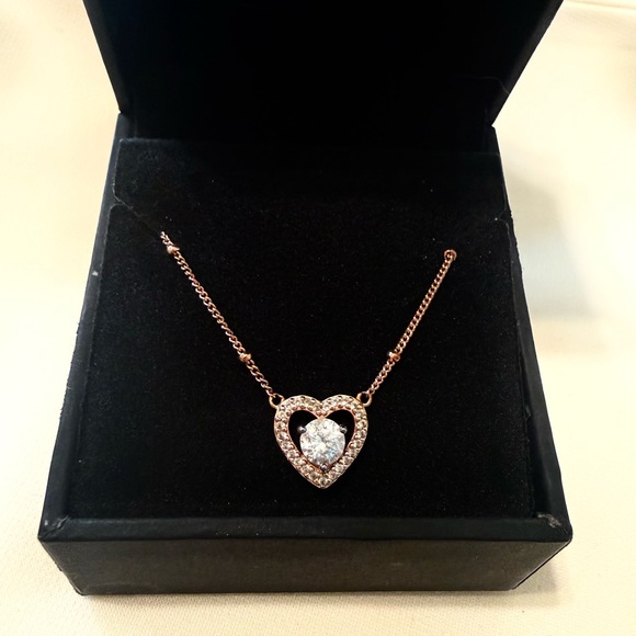 Zales 5.0mm White Sapphire Heart Bead Station Necklace - Picture 3 of 4